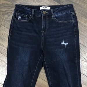 Mica Dark Blue Distressed Boot Cut Jeans